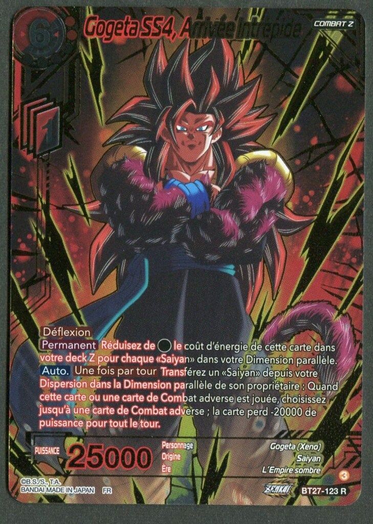 バンダイ HISTORY OF Z BT27-123 Gogeta SS4 Arriv?e intrepide R