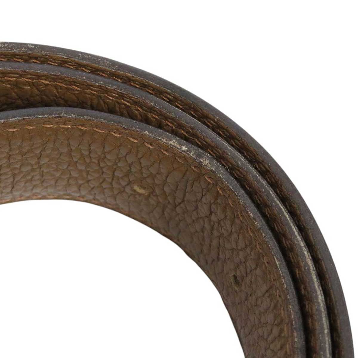 エルメス H バックル リバーシブルベルト 32MM 80 メタル レザー ユニ  