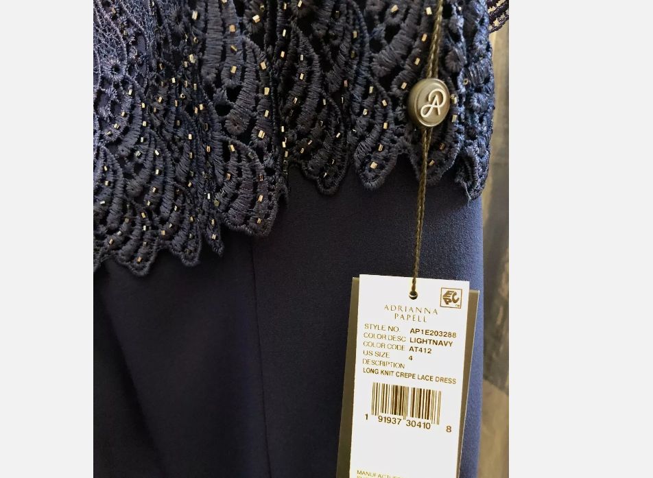 【新品】アドリアナパペル US4 美しいブラックのロングドレス 新品】アドリアナパペル US4 美しいネイビーのロングドレス 【公式通販】