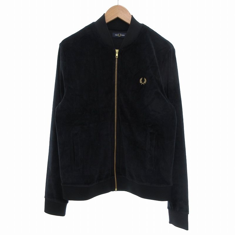 フレッドペリー ブラック ボンバージャケット フレッドペリー FRED PERRY Velour Bomber JKT ボンバー