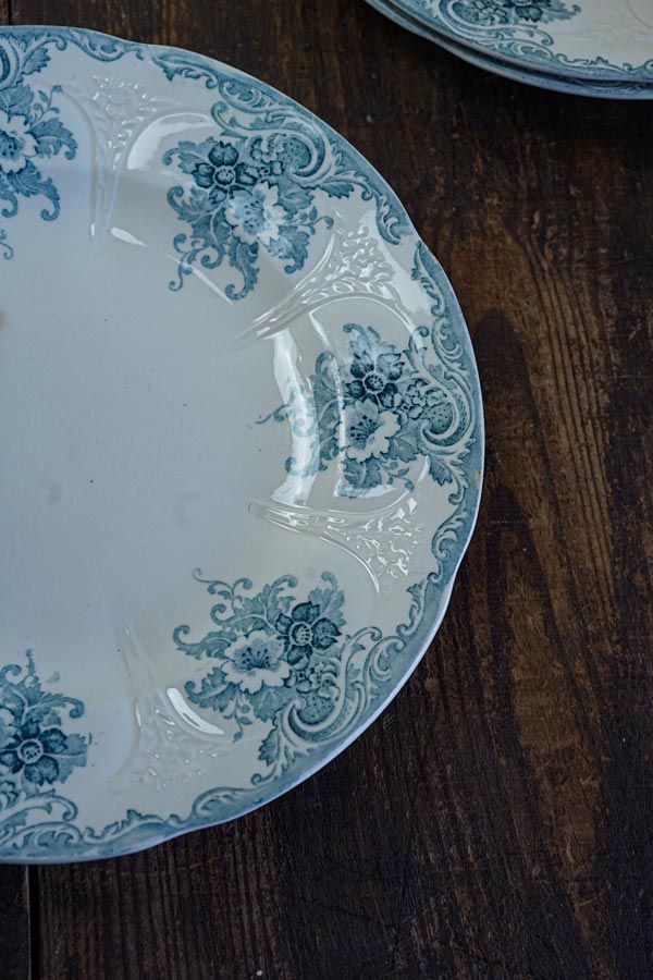 フランス アンティーク LONGWY GOBELINS ディナープレート ロンウィ ゴブランLongwy Gobelinsのディナープレート25.5cm 人気 1900