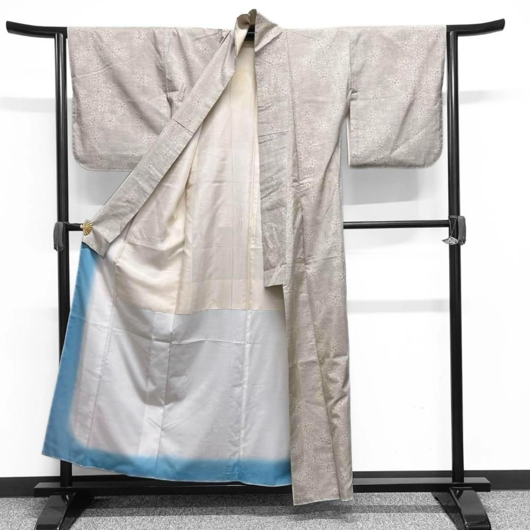 小紋 白大島紬 花模様 ホワイト 着物 082w d - メルカリ