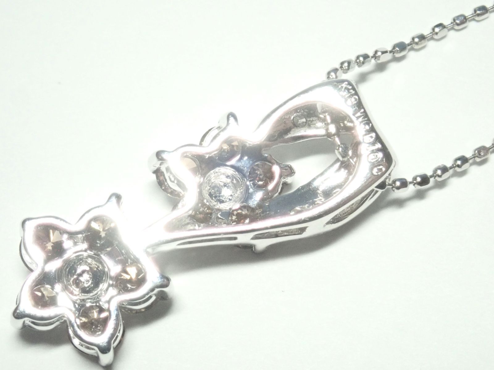 076.K18WG ダイヤモンド ネックレス Diamond Necklace 40.0cm