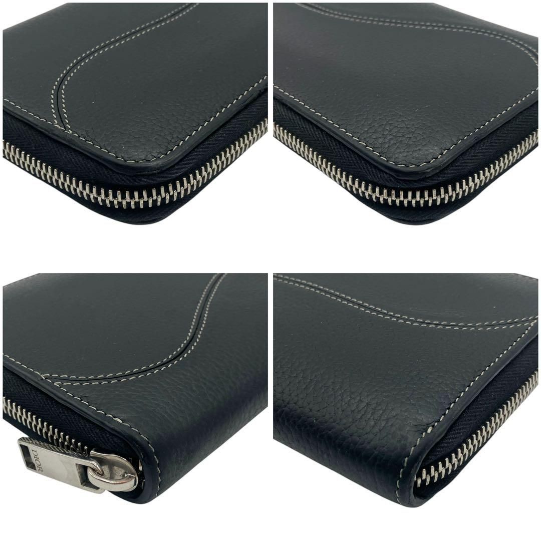 美品　ChristianDiorディオール Saddle ロングジップウォレット DIOR | Saddle ロングジップウォレット グレインドカーフスキン