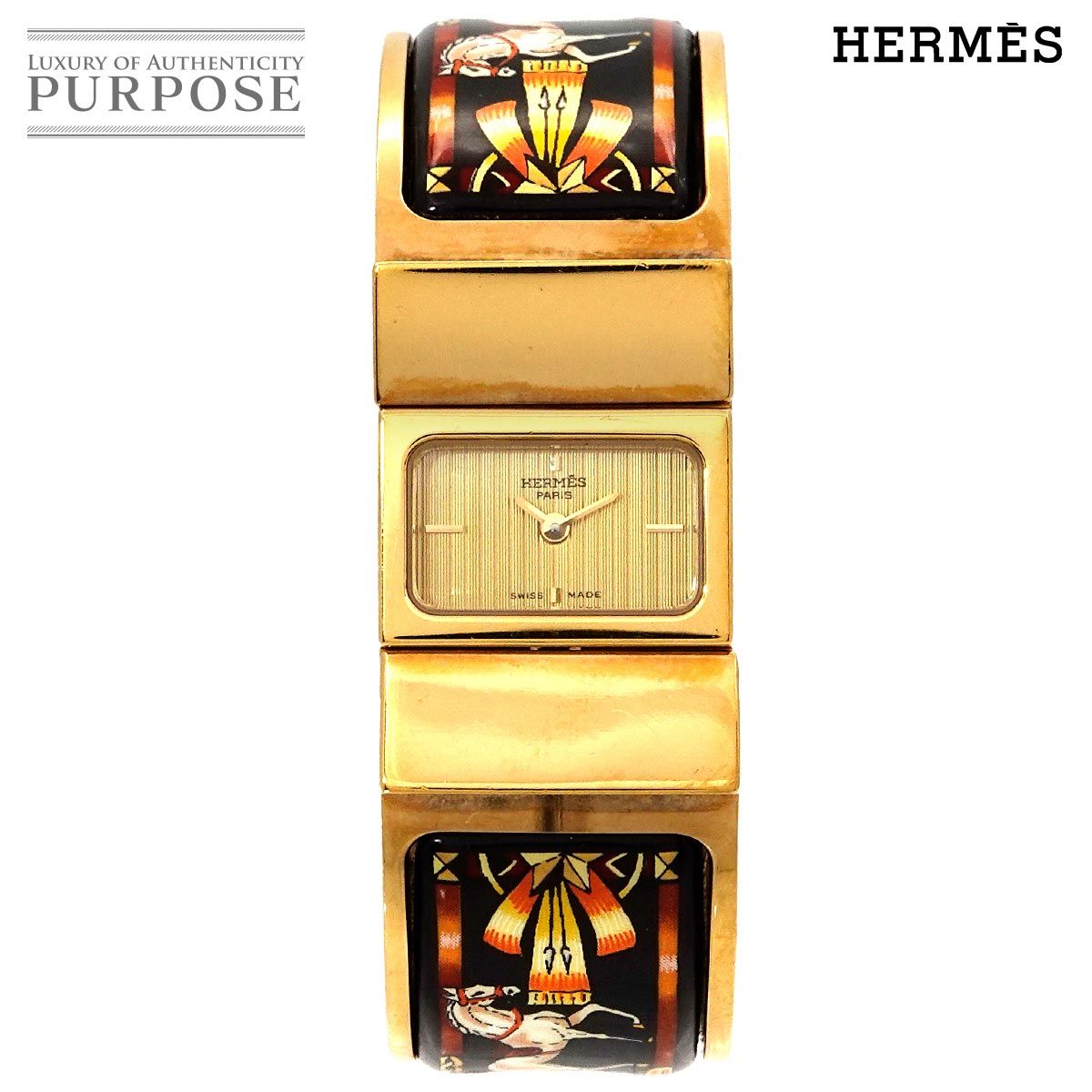 エルメス HERMES ロケ LO1 201 バングル ウォッチ ヴィンテージ 