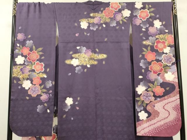 振袖 豪華 叩き染 金駒 金彩 桜文様 個性的 身丈172cm 振袖 千總謹製 豪華 刺繍 金駒 金彩 ちりめん 古典 身丈150cm