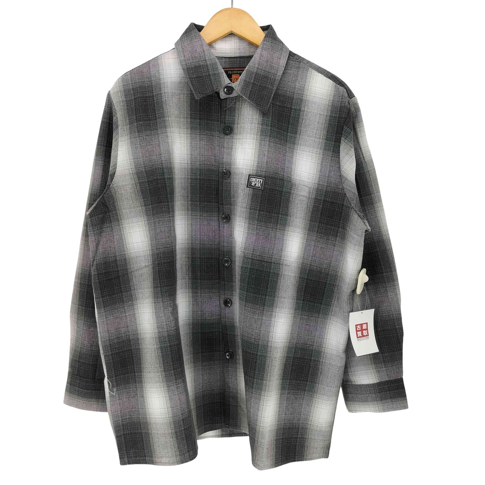 エフビーカウンティ FB COUNTY L/S CHECKER FLANNEL SHIRT オンブレチェック シャツ メンズ import：M 