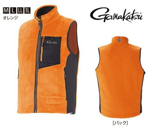 がまかつ ボアフリースベスト GM-3527 オレンジ M / gamakatsu