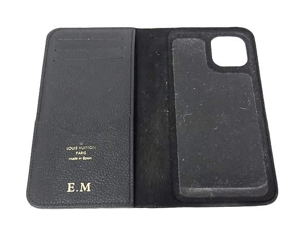ルイヴィトン iPhone11フォリオ アイフォンケース アンプラント 黒