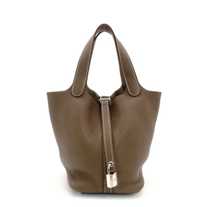 エルメス HERMES ピコタン ロック PM エトゥープ ハンドバッグ □R