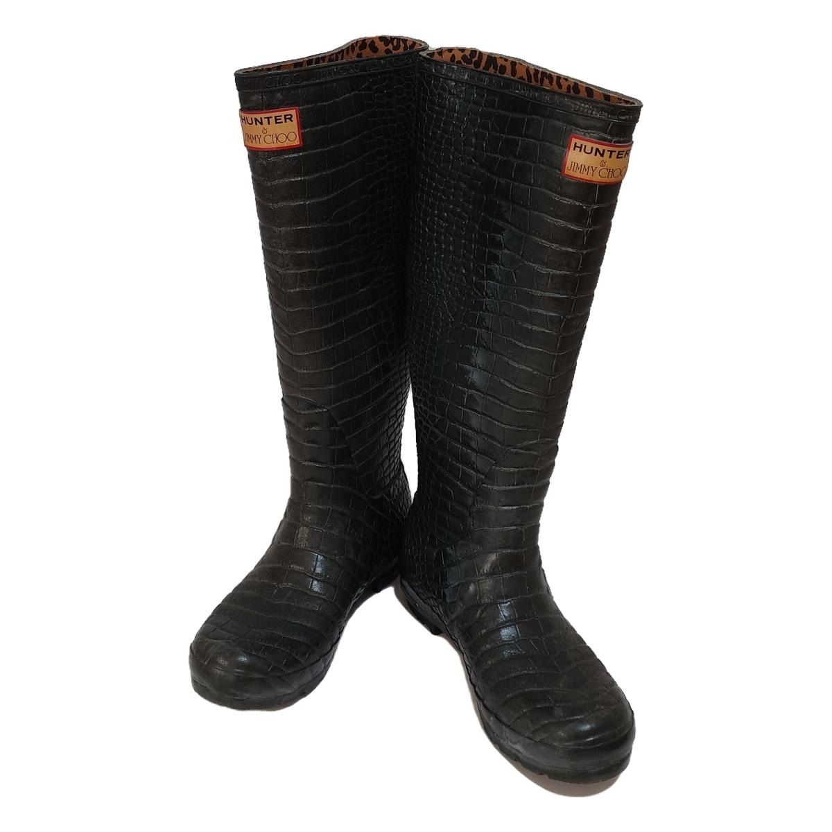 HUNTER(ハンター) レインブーツ EU 39 レディース - ダークグリーン 型押し加工/JIMMY CHOO - メルカリ