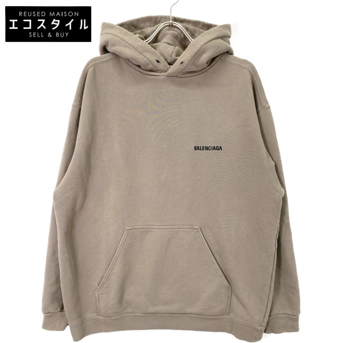 BALENCIAGA バレンシアガ 600583 21年 ﾌﾞﾗｳﾝ ﾛｺﾞ ｵｰﾊﾞｰｻｲｽﾞ ﾊﾟｰｶｰ S