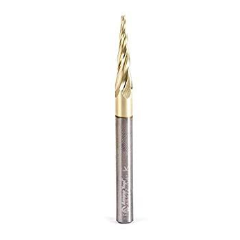 人気定番，本物保証 Amana Tool 46572 CNC 2D and 3D Carving Flat Bottom x 5.4 Deg Angle x 1/16 Dia x 1 Cut Height x 1/4 S by Amana その他