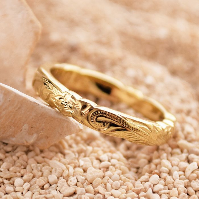 Hawaiian cut-out slim ring【GOLD】