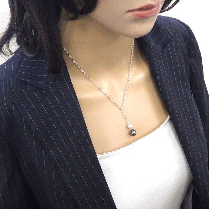 ミキモト MIKIMOTO ネックレス スウィング ドロップ Yシェイプ パール  