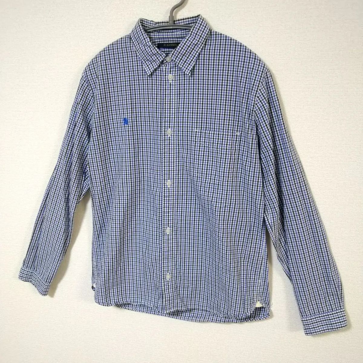 アールニューボールド R.NEWBOLD 長袖シャツ シャンブレー グレー メンズ spt 折柄 デニムシャツ 春物 秋物 ダンガリー　サイズM メンズチェックの長袖シャツ アールニューボールド R
