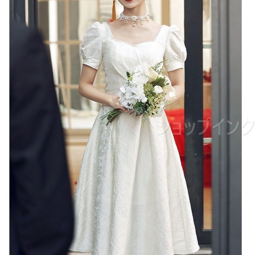 パーティードレス 韓国 結婚式 ワンピース ロング丈 体型カバー ウェディングドレス 前撮り ドレス レディースドレス 二次会 花嫁 前撮り 後撮り 披露宴 結婚式 演奏会 発表会 Tasa01
