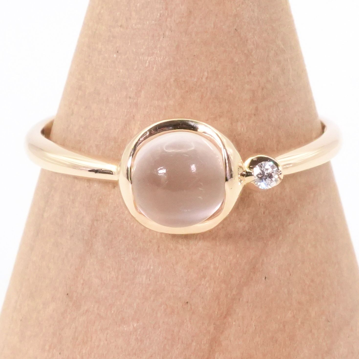 美品 スタージュエリー ムーンストーン K10 リング ダイヤ/24-4791S  