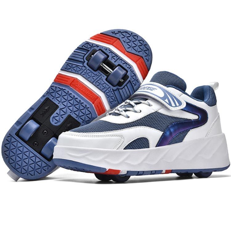 ローラーシューズ ローラースケート キッズ 大人 ローラーシューズ 4輪 2way ローラー取り外しタイプ メンズ レディース 男女兼用 ジュニア スニーカー 運動靴 スポーツ シューズ 通気性 ロー