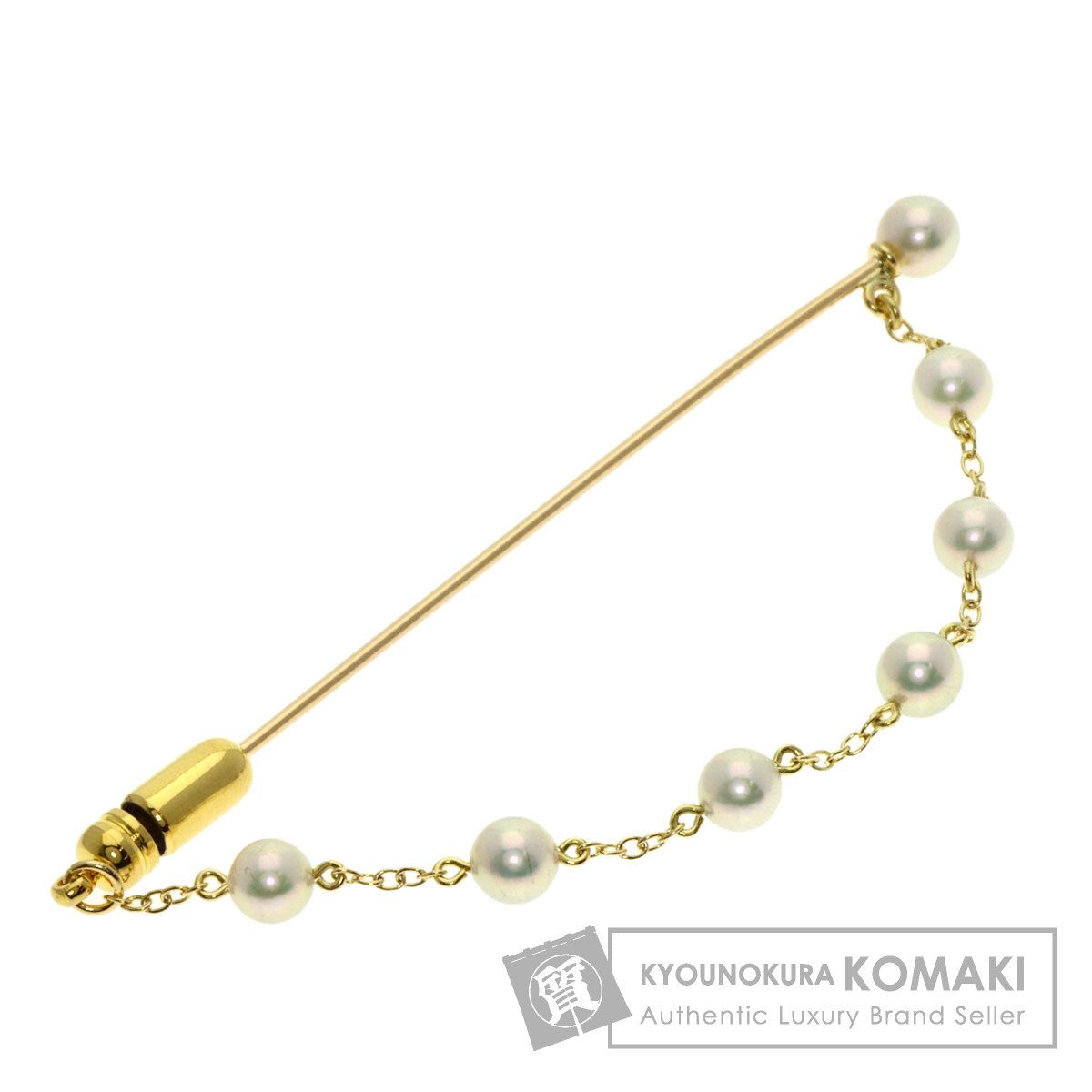 MIKIMOTO ミキモト パール 真珠 ピンブローチ ブローチ K18YG レディース