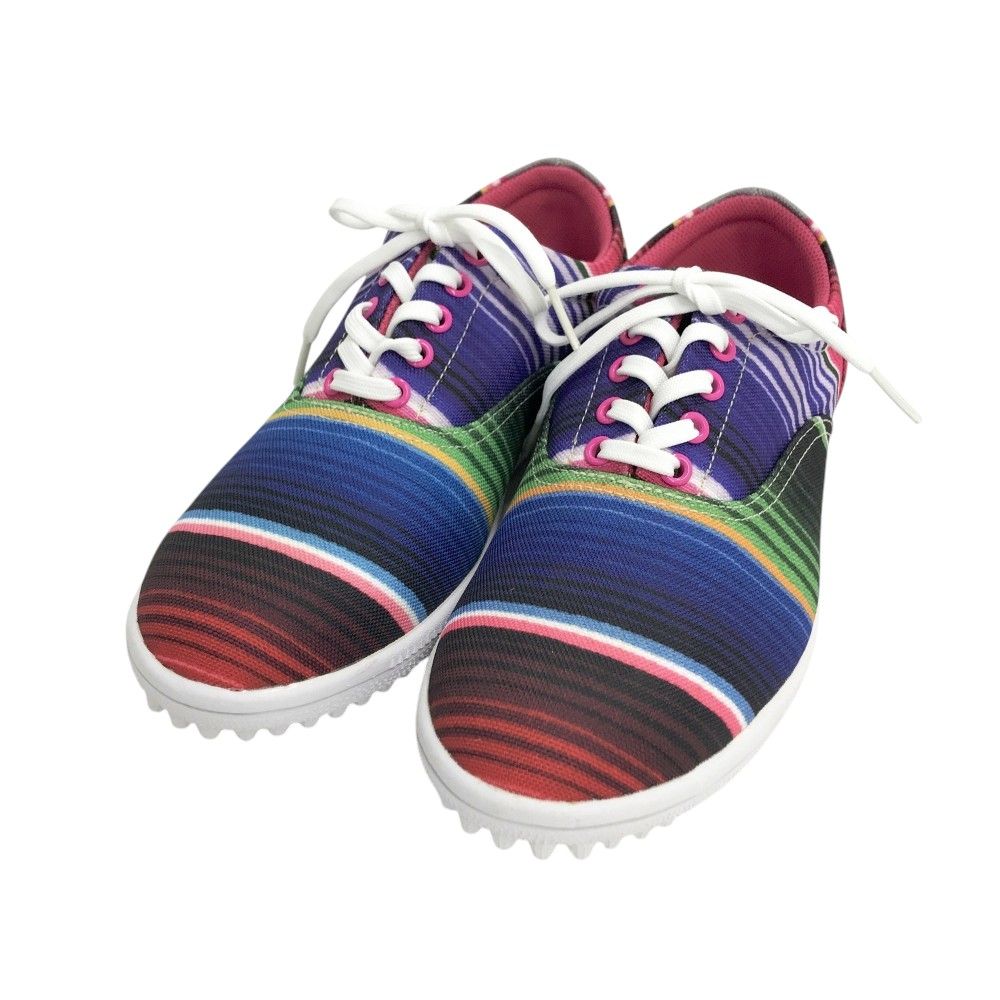 PEARLY GATES パーリーゲイツ ゴルフシューズ マルチボーダー柄 ピンク系 23.5cm [240101518125] ゴルフウェア レディース ストスト