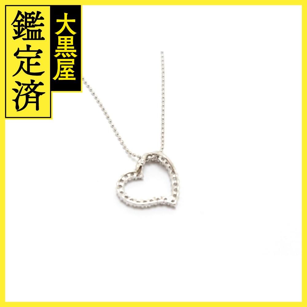 Folli Follie フォリフォリ ハートネックレス K18WG ホワイトゴールド ダイヤモンド 0.34ct 【460】2143200554213