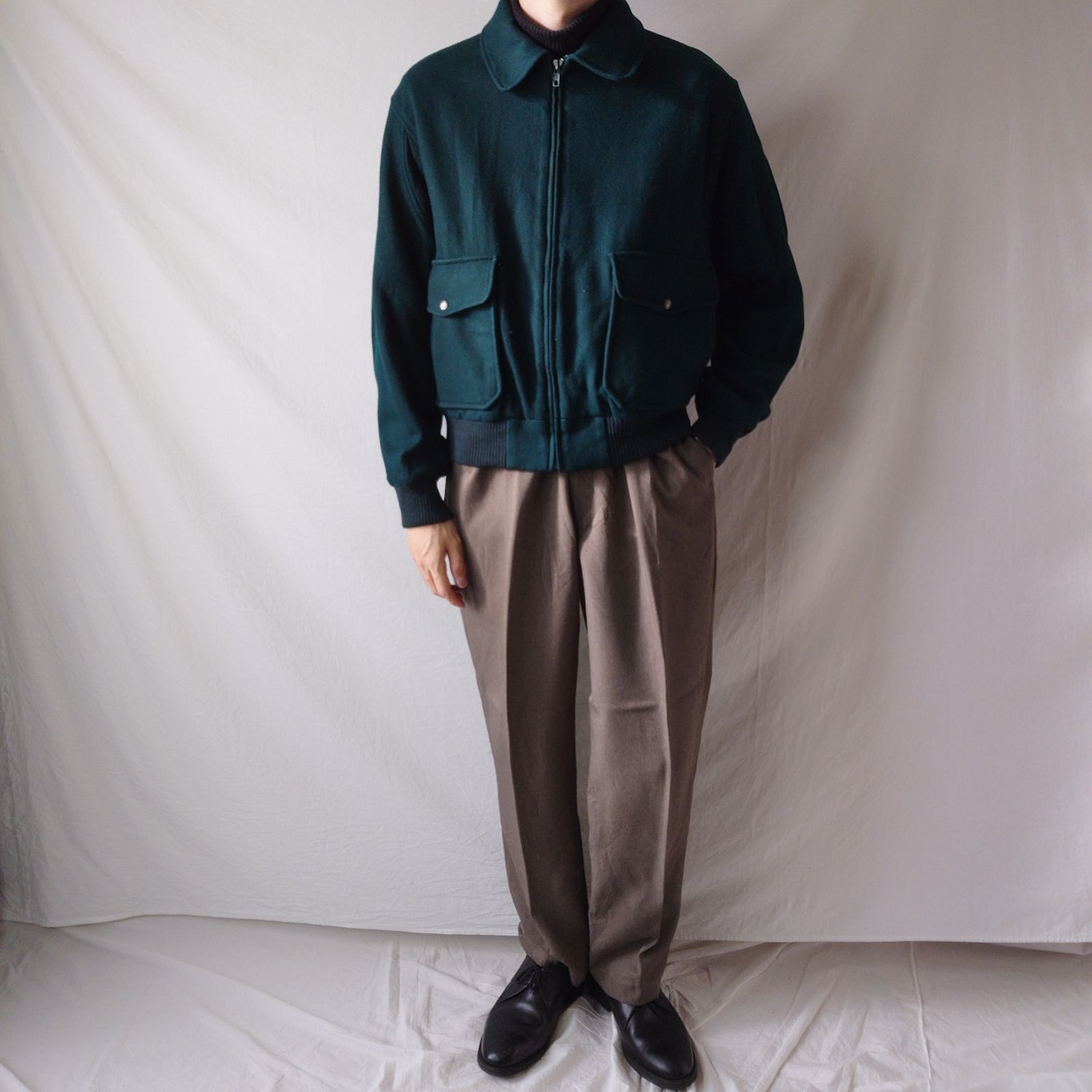 90s ノードストローム Nordstrom ウールジャケット ブルゾン 90s】古着 A-2タイプ ウールジャケット ショート丈 nordstrom 短丈