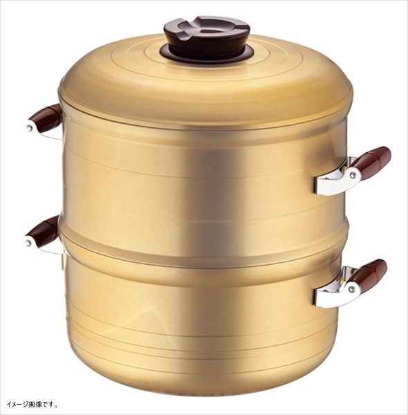 新品】アルミ長生セイロ〈デラックス〉 33cm 二重 （ASI08332） 北陸