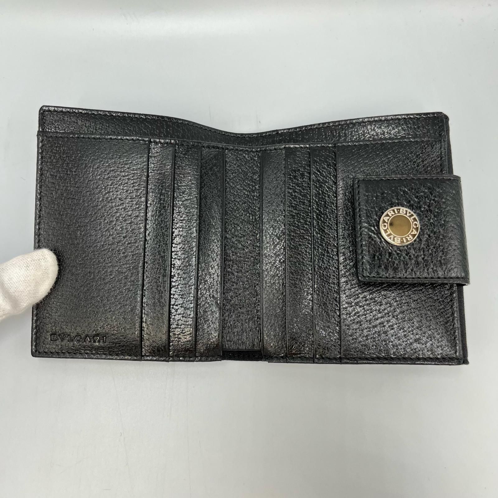 スーパーセール タイムセール 時間 ブルガリ キャンバス/レザー ロゴマニア 二つ折り財布 BVLGARI 小物