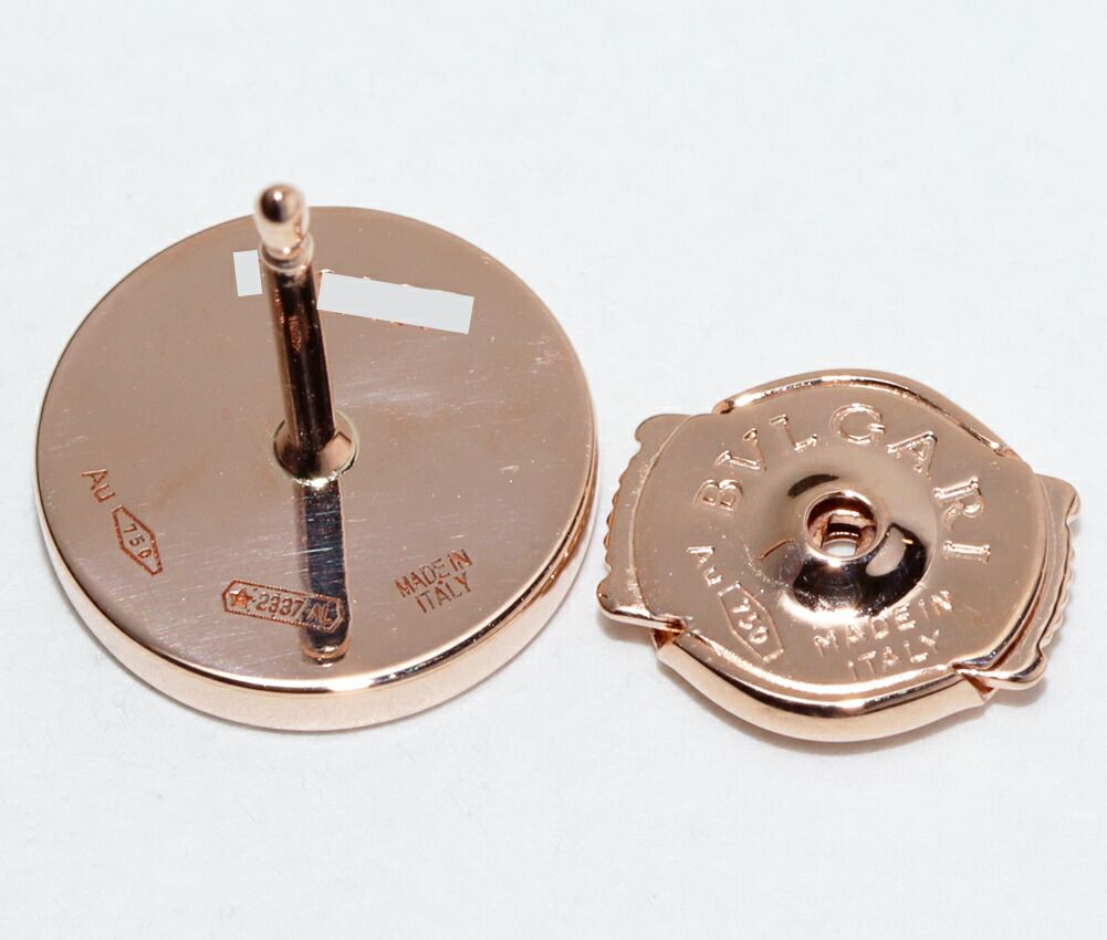 【確実正規品】ブルガリ　オニキスピアス　片耳　ゴールド　18k　直径10mm BVLGARI ブルガリ ピアス K18WG オニキス2P ブルガリブルガリ