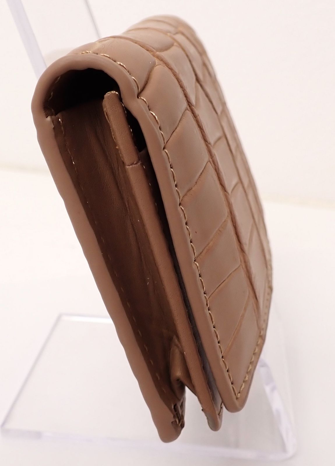 箱付き 定価12万 新品 ヘンローン クロコ クロコダイル カードケース ベージュ 鰐革 クロコ 名刺入れ 箱付き 定価12万 新品 ヘンローン クロコ クロコダイル カードケース