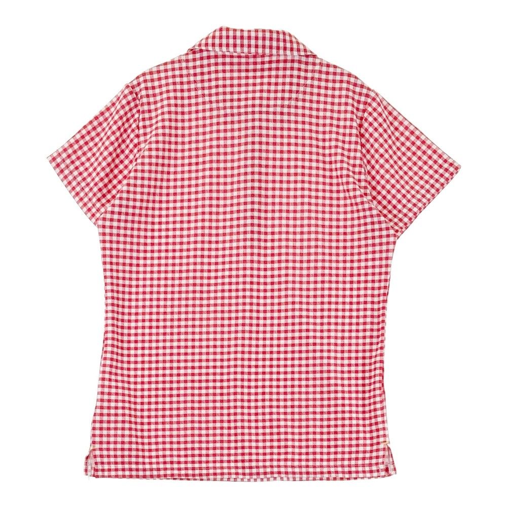 【美品】マンシングウェア ゴルフウェア　長袖シャツ　レッド　チェック柄　Ｌ 美品】マンシングウェア ゴルフウェア 長袖シャツ レッド