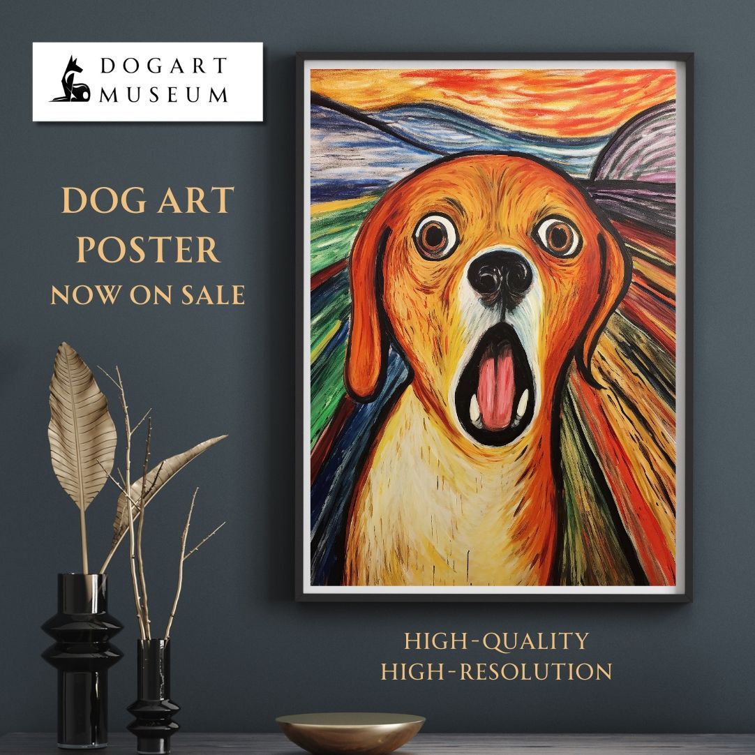 愛犬こたろーとムンクの雄叫びの絵 愛犬こたろーとムンクの雄叫びの絵