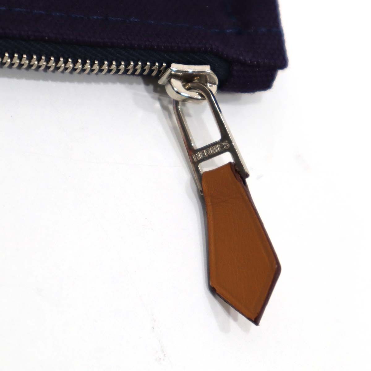 美品 ポーチ HERMES エルメス ヨッティングPM 紫 パープル キャンバス 