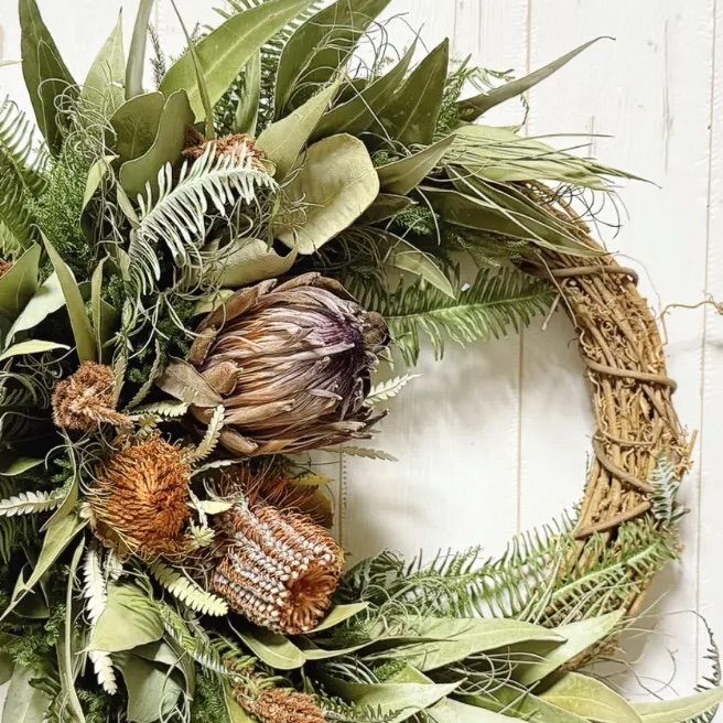 ドライフラワー リース ワイルドフラワー　ハンドメイド　ハーフリース ドライフラワーハーフリース【Dried Flowers Half Wreath