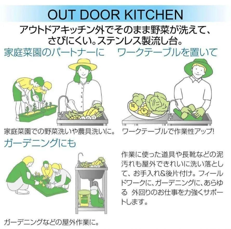 人気 ステンレス簡易流し台 屋外 左右共用 RC-A120 972 - メルカリ