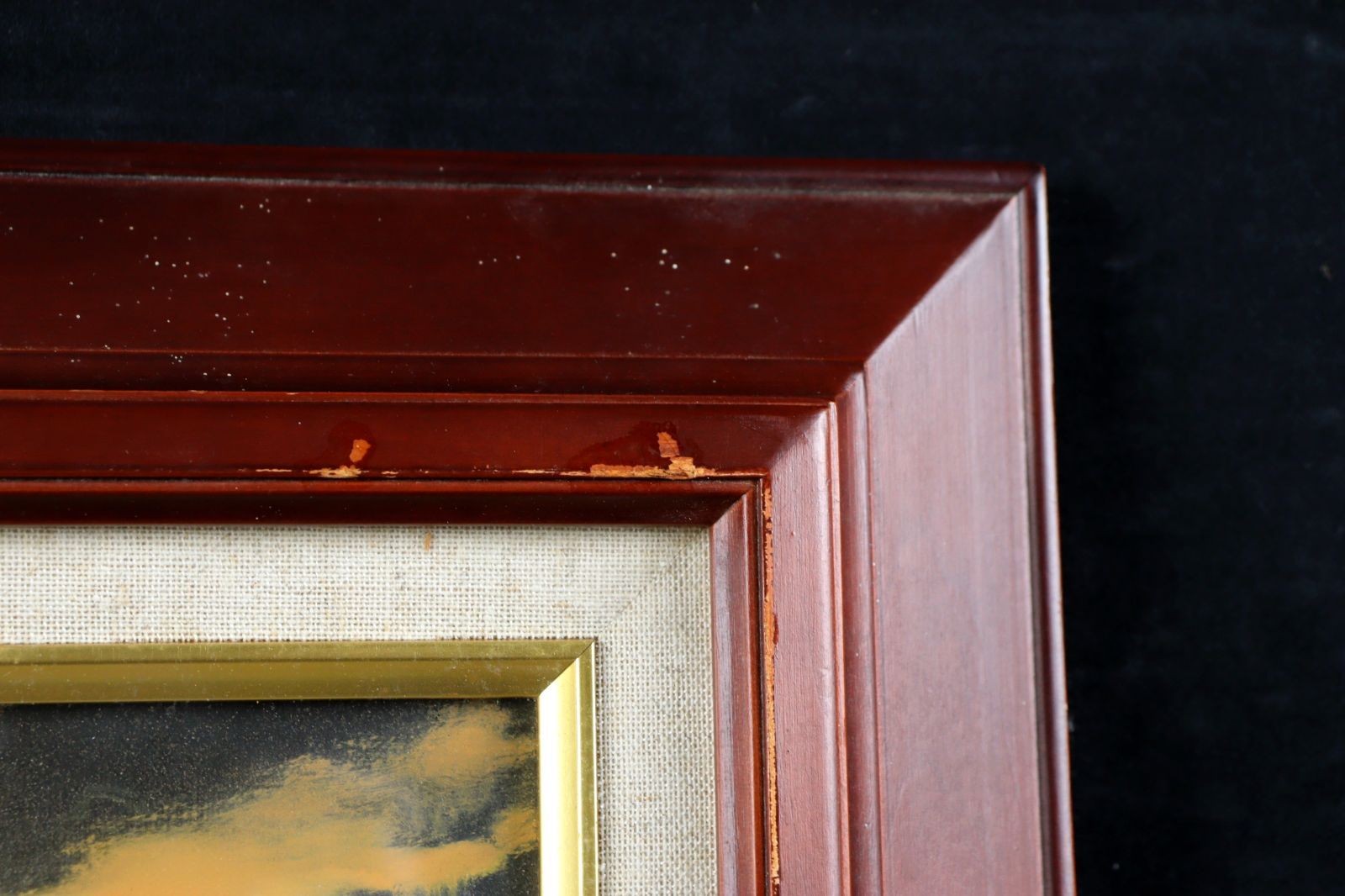 ▽ 鎮西直秀 「夕映え宮古島」 肉筆油彩4号 夕焼け 風景画 唐物