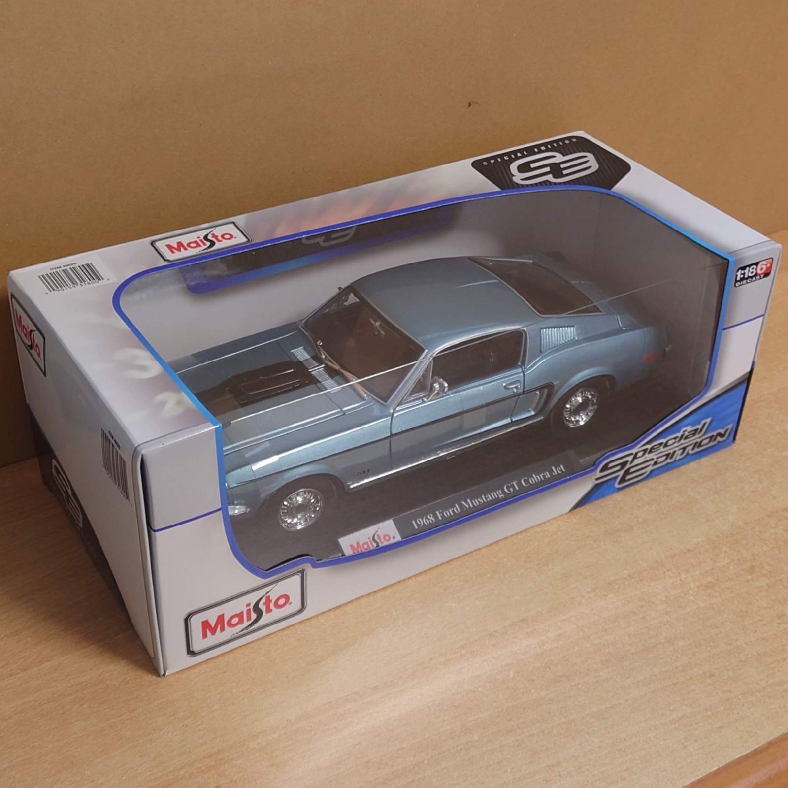 1/18 フォードマスタングGTコブラ ジェット 1968 ブルー Ford