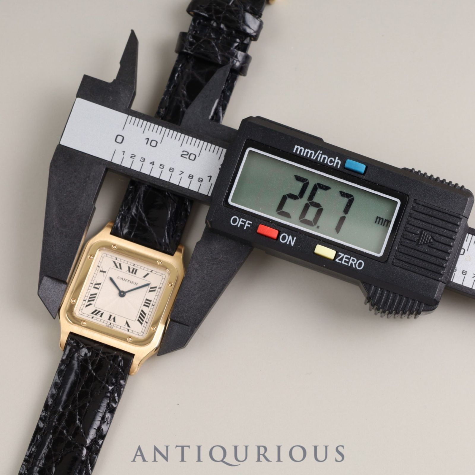 CARTIER カルティエ SANTOS DUMONT LM EXTRASLIM サントス デュモン エクストラスリム W1505453 手巻き Cal.21MC 750YG 革 純正尾錠（750）ギョーシェアイボリー文字盤 箱