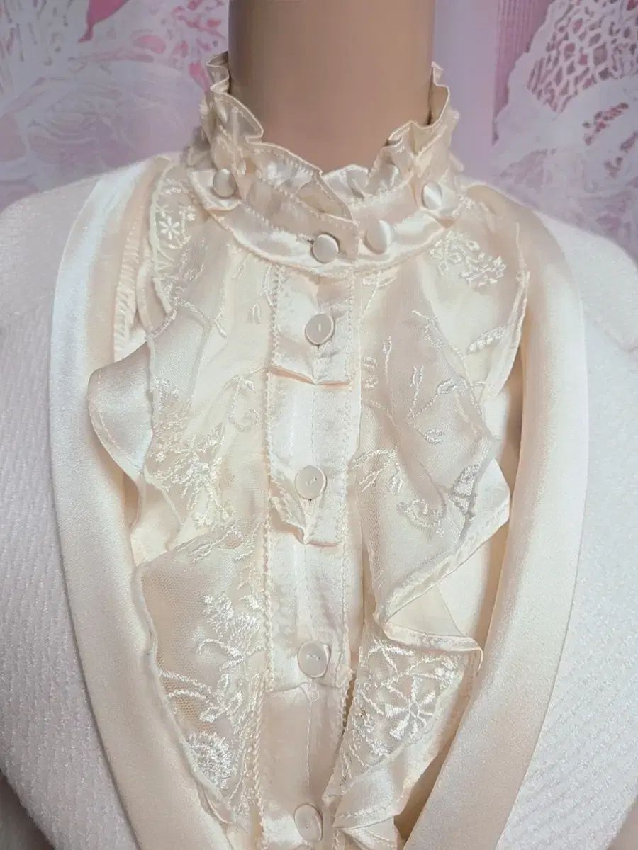 サテン ブラウス レイヤード セットアップ