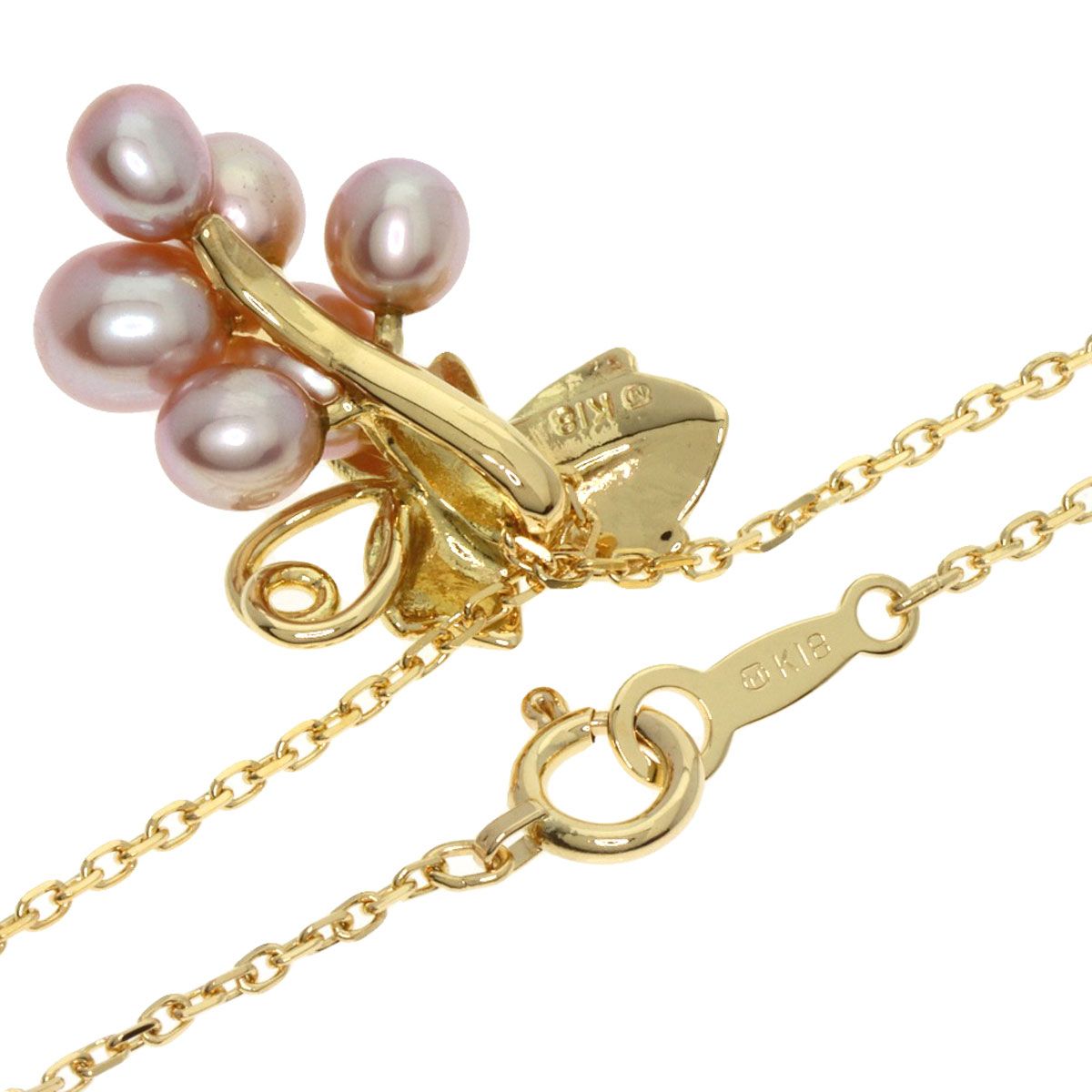 MIKIMOTO ミキモト 葡萄モチーフ パール 真珠 ネックレス K18YG