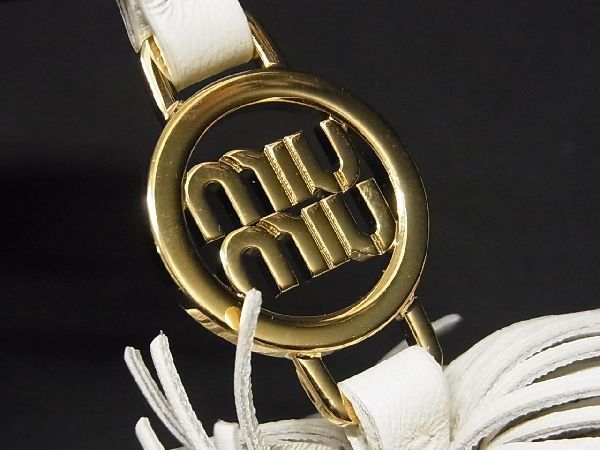 □新品同様□ miumiu ミュウミュウ レザー キーホルダー キーリング