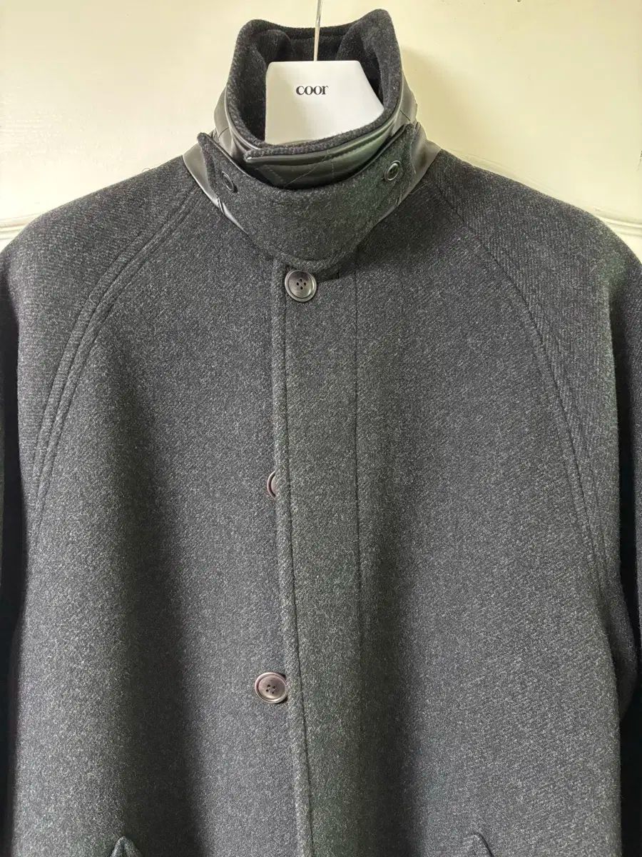 クアー オーバーサイズ Classic バルマカーン コート S チャコール KANDAIZUMI_COM