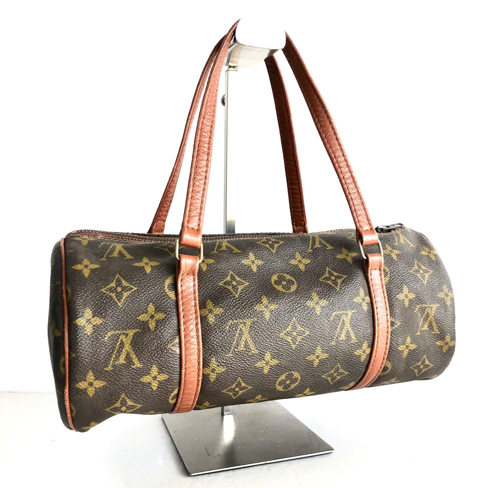 □良品□鑑定済み□LOUIS VUITTON ルイヴィトン モノグラム 旧パピヨン30 ミニボストンバッグ M51385 PVC×レザー(豚革)  ブラウン ECLAIR社製ファスナー - メルカリ