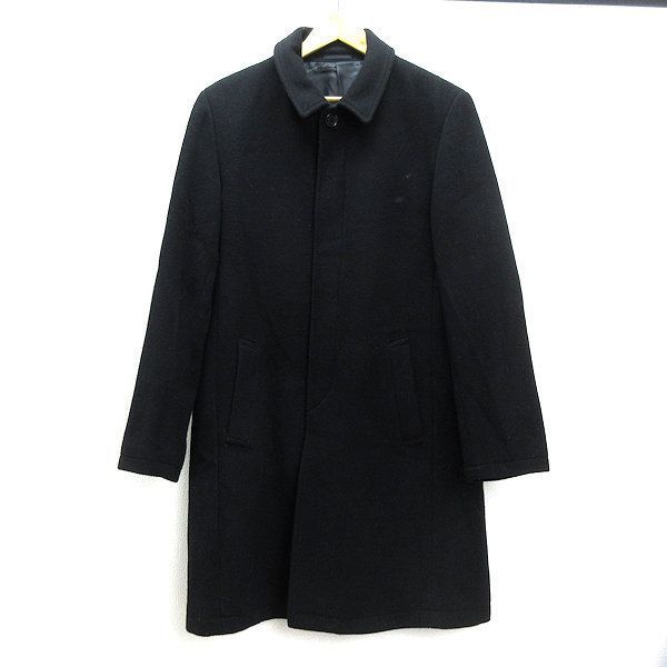 A アバハウス/ABAHOUSE 比翼仕立て シングルボタンコート【3】黒MENS/137【中古】
