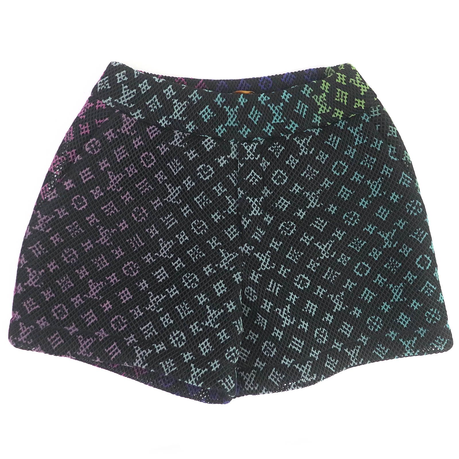 □LOUIS VUITTON ルイヴィトン 22SS Amen Break グラディエントモノグラム メッシュ ショートパンツ ブラック 38 イタリア製 メンズ