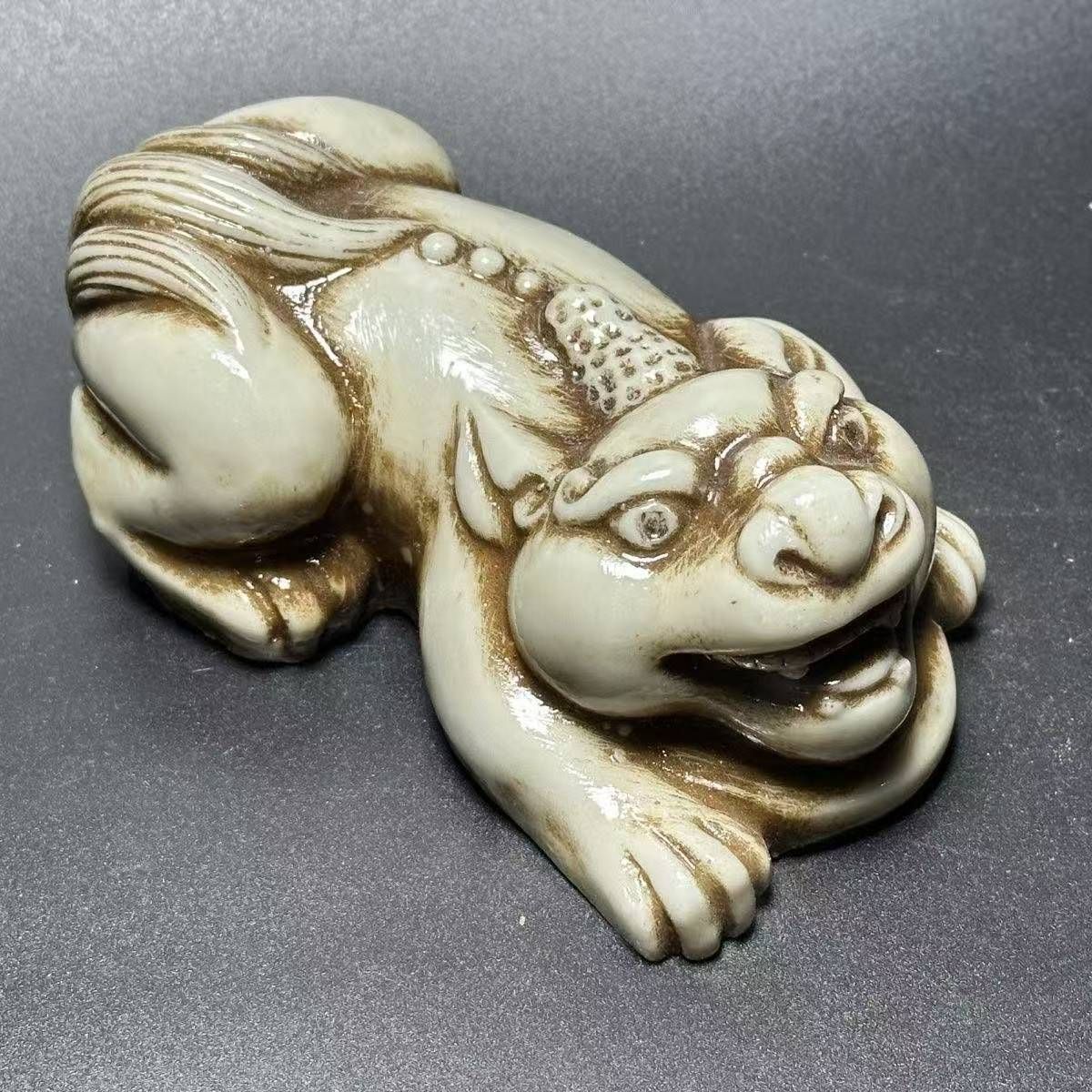 旧家収蔵 中国古玩 汉代 白玉 玉器 貔貅 置物 - メルカリ