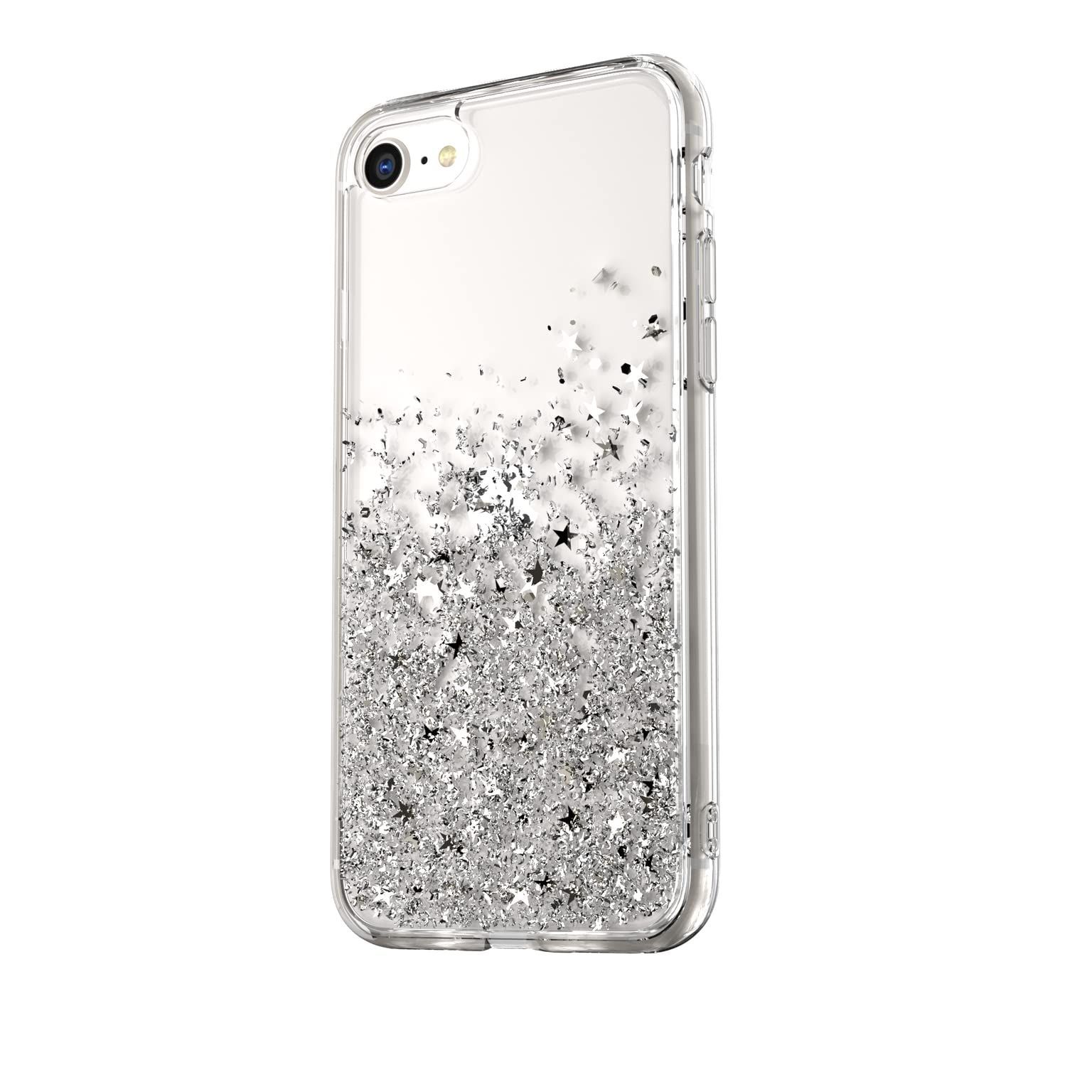 【人気商品】iPhoneSE第3世代 Apple iPhoneSE3 [ スマホカバー アイフォンSE3 おしゃれ ストラップホール カバー 第3世代 キラキラケース 星柄 / スマホケース 透明 かわいい iPhoneSE3ケース 星 ラメ 対