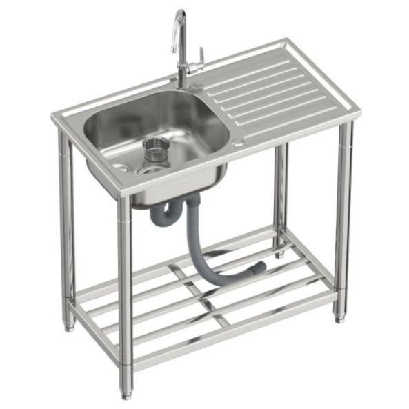 ☆新品☆流し台 シンク ステンレス製 蛇口水栓付き 屋外 簡易式