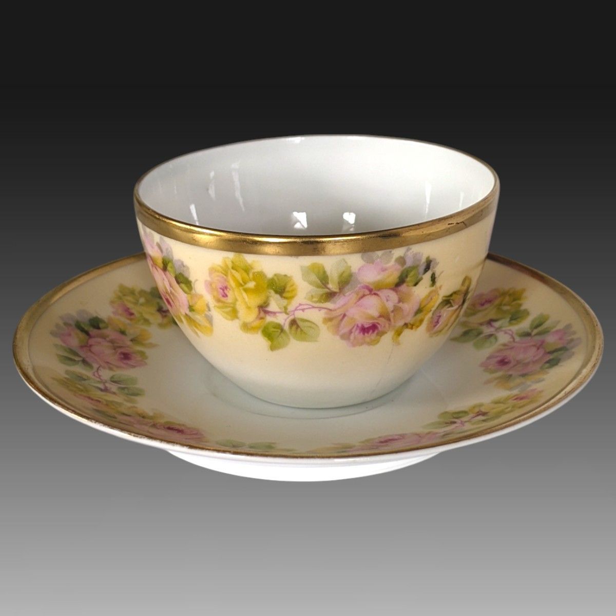美品 ドイツアンティーク プロイセン Royal Rudolstadt 薔薇絵